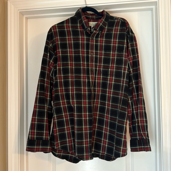 GUC LL Bean Scotch plaid flannel Large - Picture 1 of 4